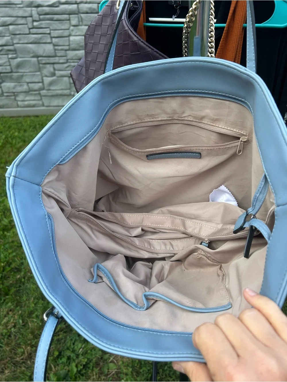 Nine West Powder Blue Laser-Cut Tote